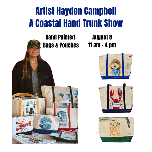Hayden Campbell of A Coastal Hand Hand Painted Bags and Pouches