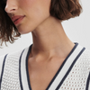 Leilani V-Neck Tank-White/Blue Nights