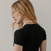 The Pointelle Baby Tee-Jet