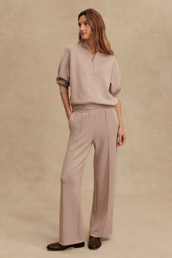 The Wide Leg Pant 28-Taupe Marl