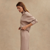 The Wide Leg Pant 28-Taupe Marl