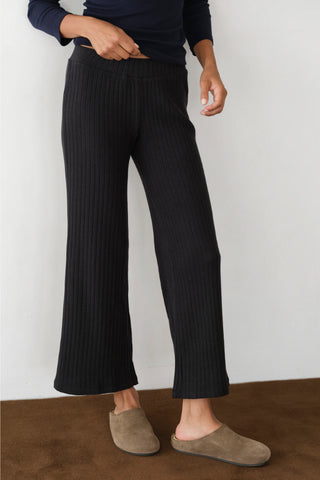 Sweater Rib Kick Flare - Jet