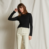Dionne - 90's Jersey Long Sleeve Baby Tee - True Black