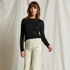 Dionne - 90's Jersey Long Sleeve Baby Tee - True Black