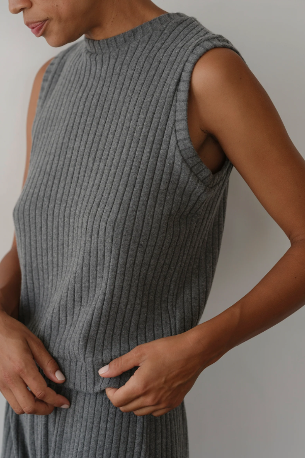 Sweater Rib Shell - Charcoal Grey