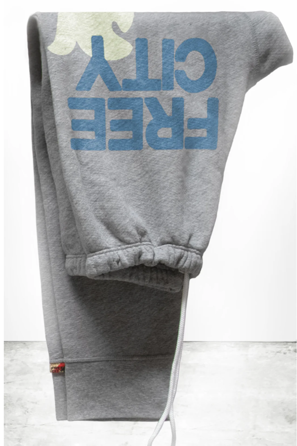FREECITY Large Heather 3/4 Sweats-Heather Skies