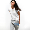 FREECITY Large Heather 3/4 Sweats-Heather Skies