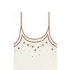 The Beaded Slim Tank-Washed White