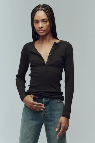 Rib Henley - Black