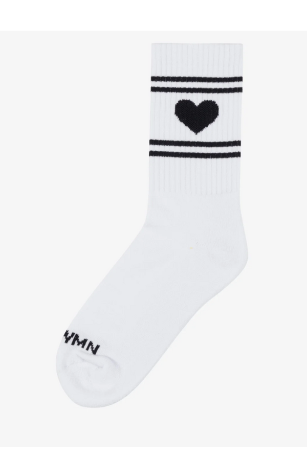 Heart Logo Crew Socks - Black and White