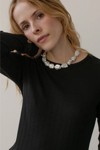 The Pointelle Long Sleeve-jet