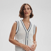 Leilani V-Neck Tank-White/Blue Nights