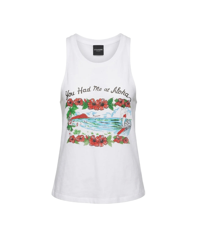 You Had Me at Aloha Tank- White