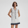 Leilani V-Neck Tank-White/Blue Nights
