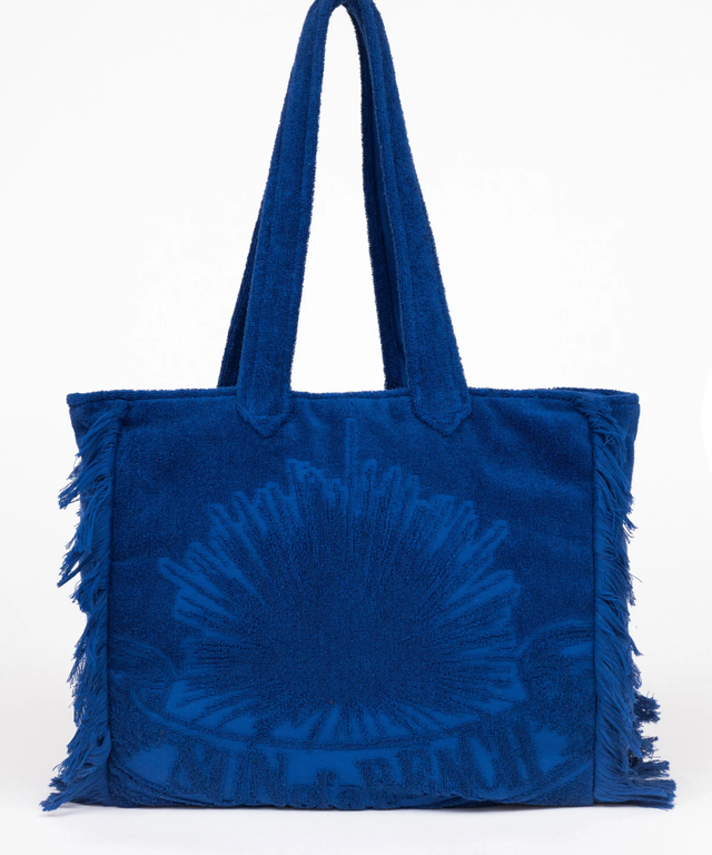 Terry Tote Beach Bag-Deep Blue