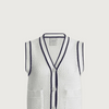 Leilani V-Neck Tank-White/Blue Nights