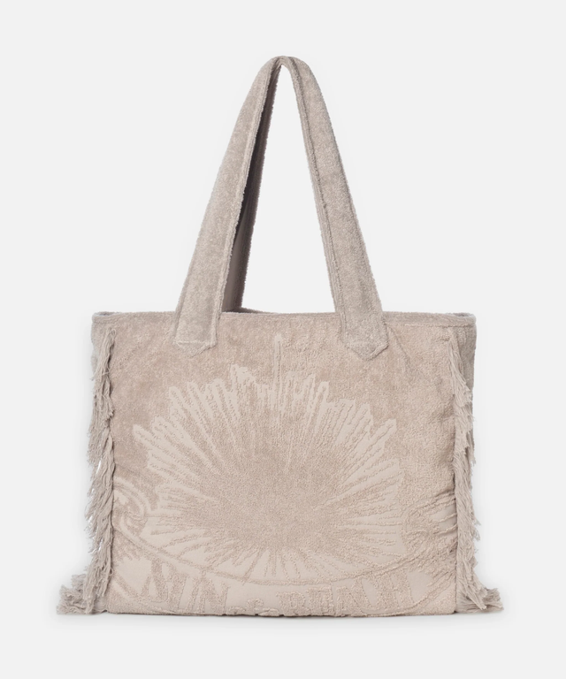 Terry Tote Beach Bag-Greige