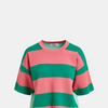 Vintage Pink and Green Striped Knit Sweater