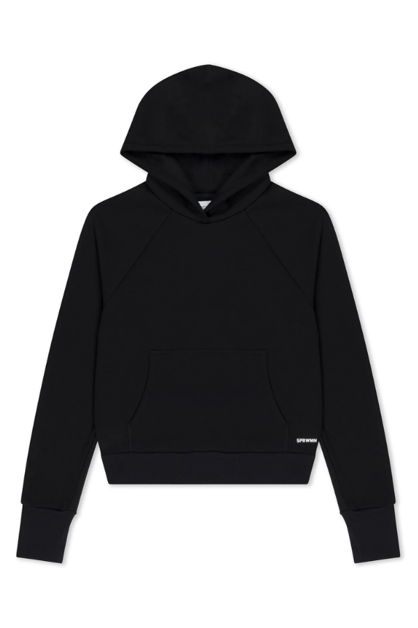 Shrunken Raglan Hoodie - Black