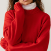 Cotton Cashmere Crewneck Sweater - Tomato