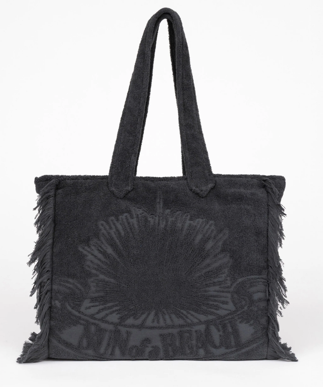 Terry Tote Beach Bag-Graphite