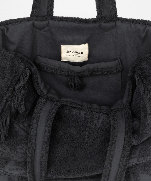 Terry Tote Beach Bag-Graphite