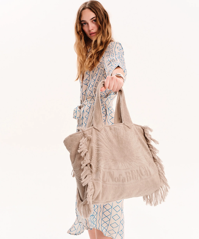 Mini Terry Tote Bag- Greige