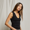 Jordan U Neck Ribbed Tank - True Black