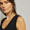 Jordan U Neck Ribbed Tank - True Black