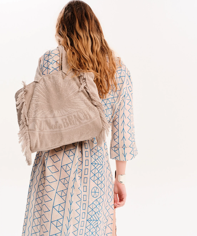 Mini Terry Tote Bag- Greige