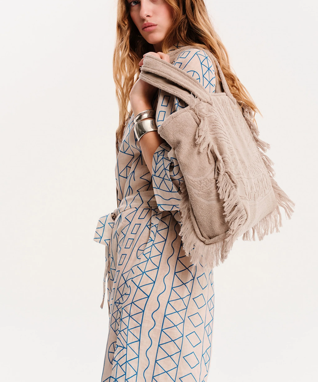 Mini Terry Tote Bag- Greige