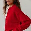 Cotton Cashmere Crewneck Sweater - Tomato