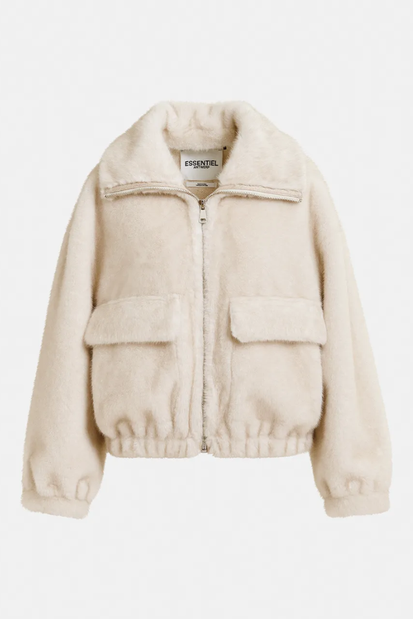 Genz Faux Fur Jacket - Ecru