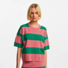 Vintage Pink and Green Striped Knit Sweater