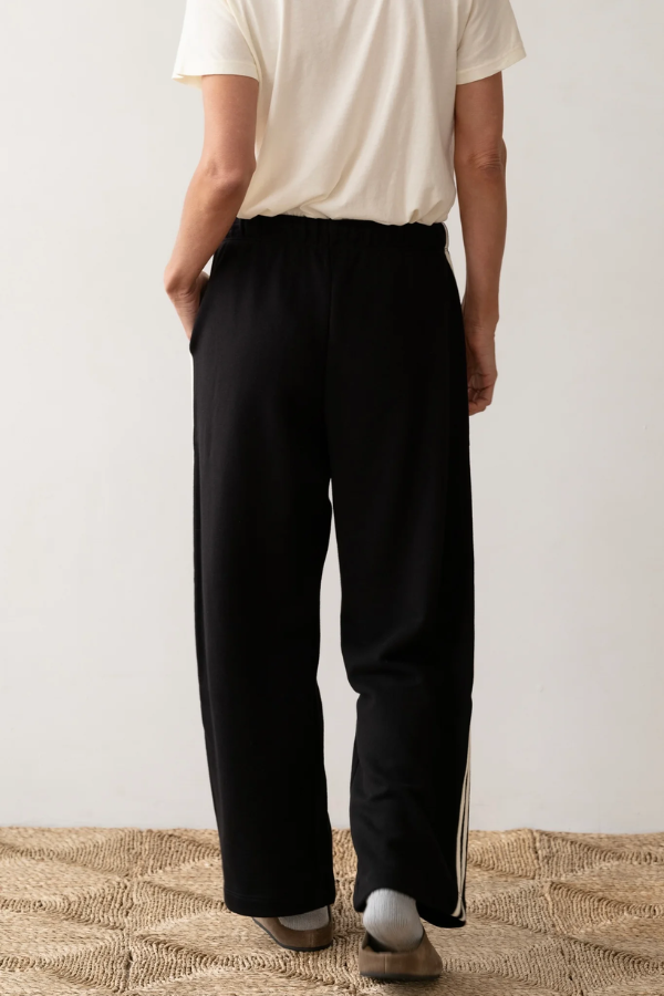 Eco-Terry Stripe Crop Pant - Jet