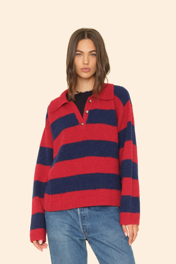 Benton Sweater - Red Blue