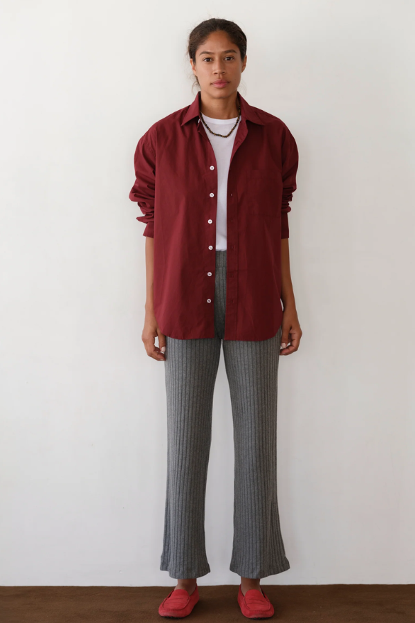 Sweater Rib Kick Flare - Charcoal Grey