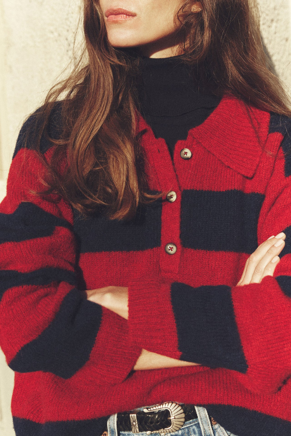 Benton Sweater - Red Blue