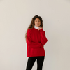 Cotton Cashmere Crewneck Sweater - Tomato