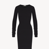 Long Sleeve Crewneck Dress Maxi Black