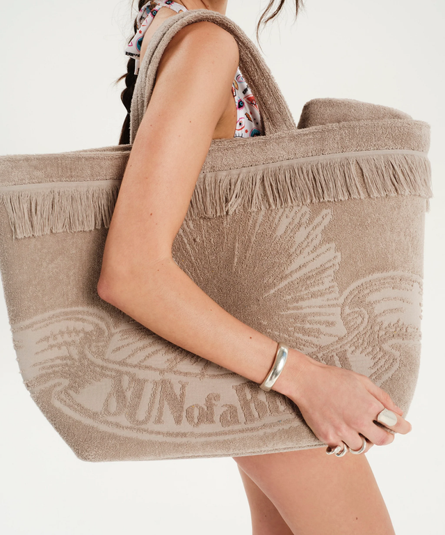Oversized Beach Bag- Greige