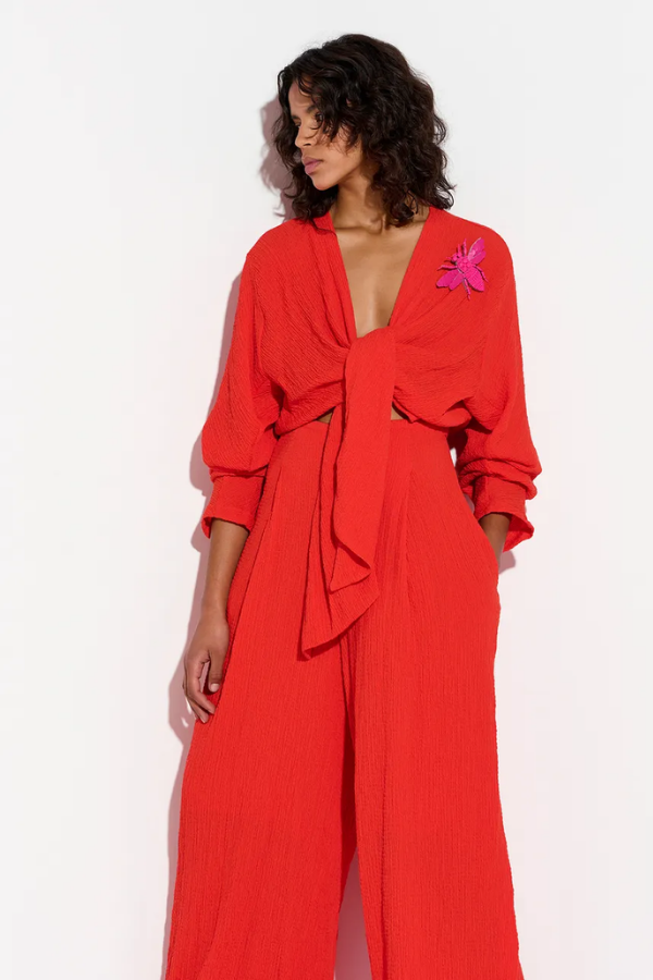 Forty Flowy Jumpsuit - Chilli Pepper