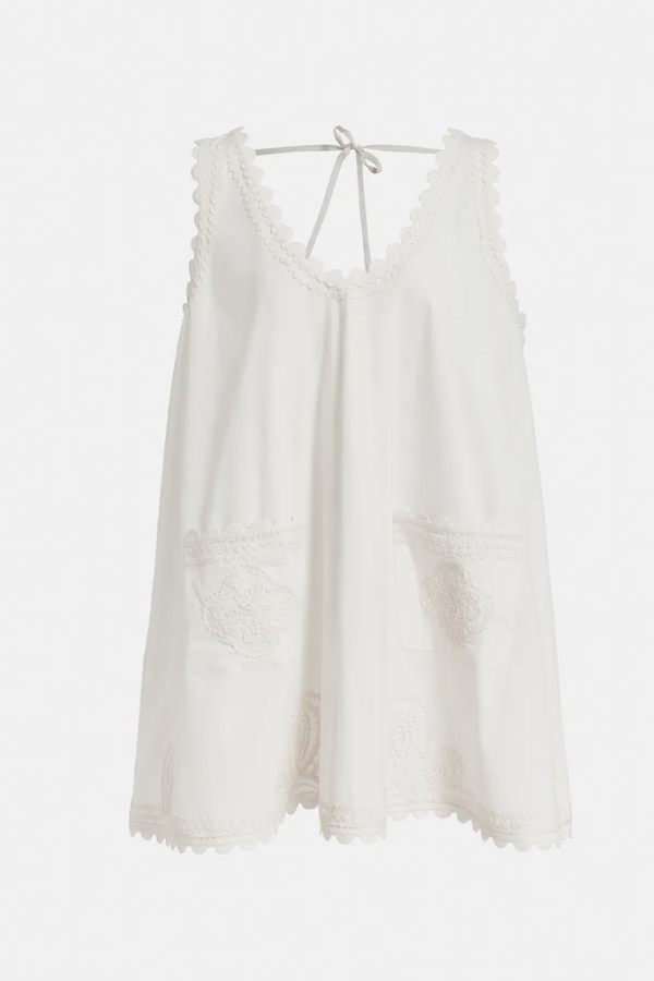 Finn Embroidered Minidress - Off White