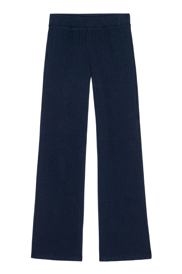Sweater Rib Kick Flare - Navy