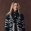 The Reversible Shepherd Cardigan-Navy and Cream