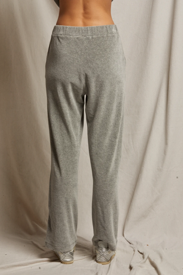 Holly Velour Sweatpant - Heather Grey