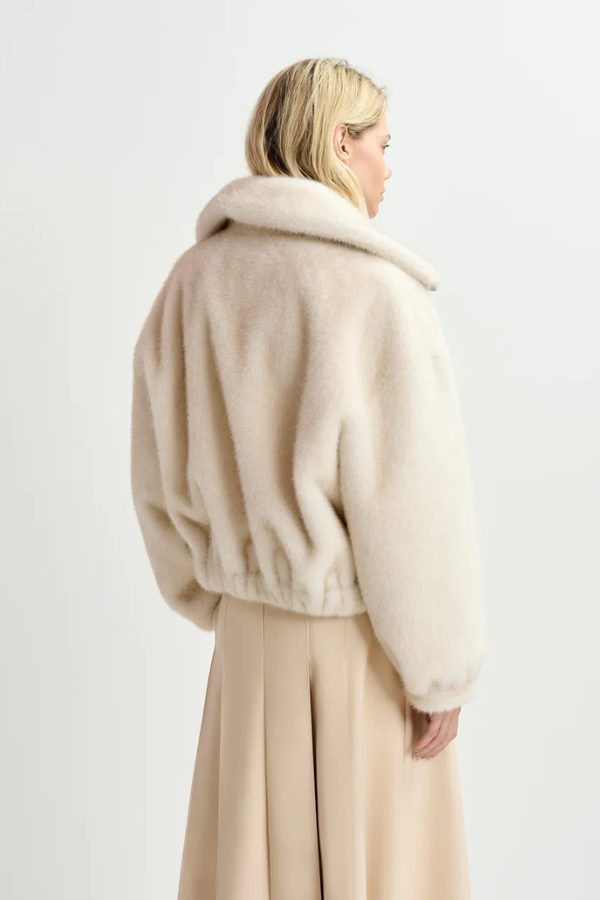 Genz Faux Fur Jacket - Ecru