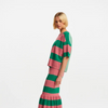 Vintage Pink and Green Striped Knit Skirt