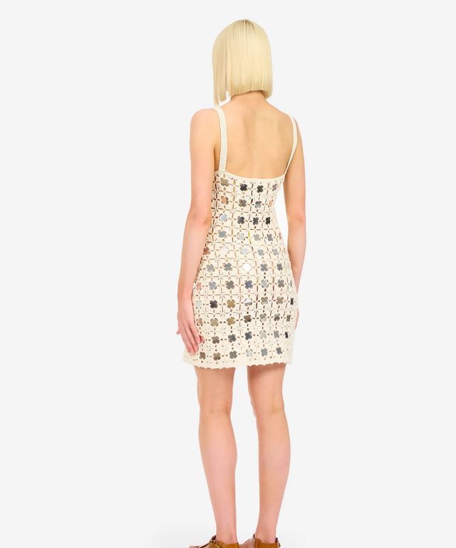 Gypset Crochet Mirrored Dress- Natural