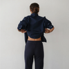 Sweater Rib Kick Flare - Navy